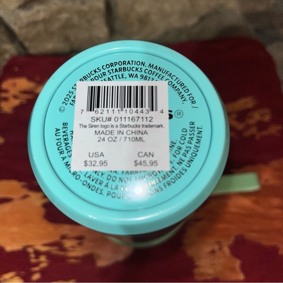 STARBUCKS NWT 2025 Summer Ombre Blue Green Vacuum Insulated Tumbler 24oz 710ML - Picture 11 of 11